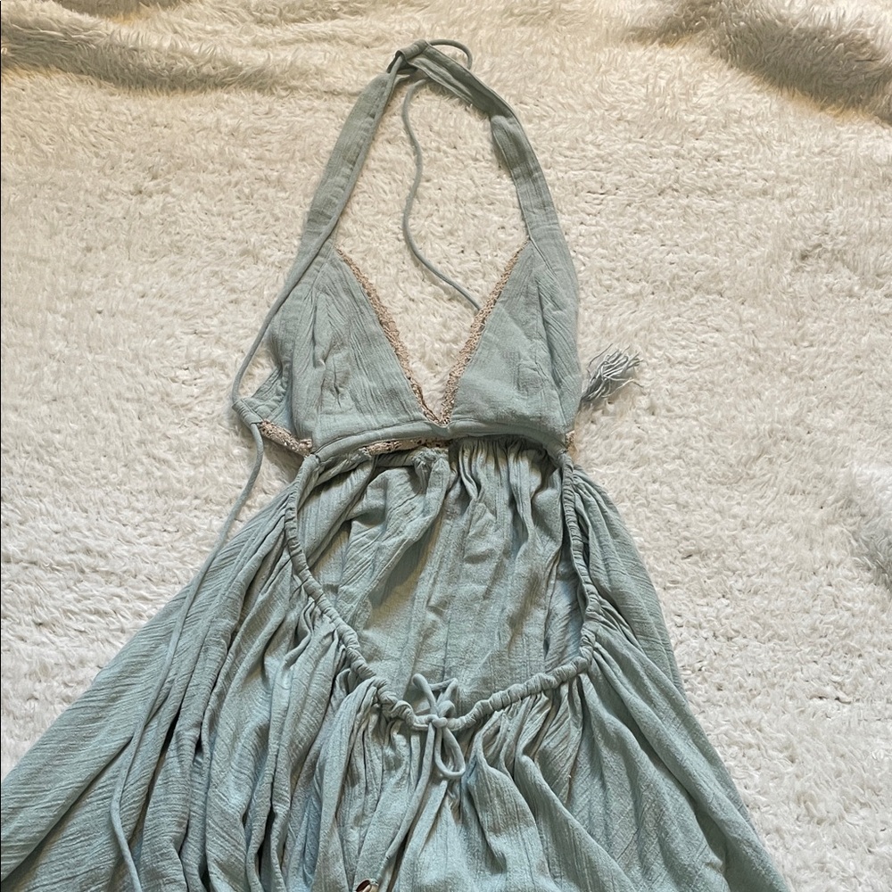 Free people fairy faerie festival boho beach witchy forest minidress light blue - Picture 7 of 9